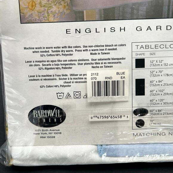 Bardwill Linens 70” round English Garden tablecloth - Picture 6 of 7